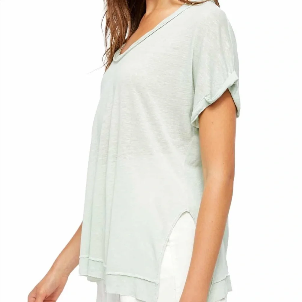 Free People Under The Sun Heathered Knit Tee NWT - Picture 3 of 7